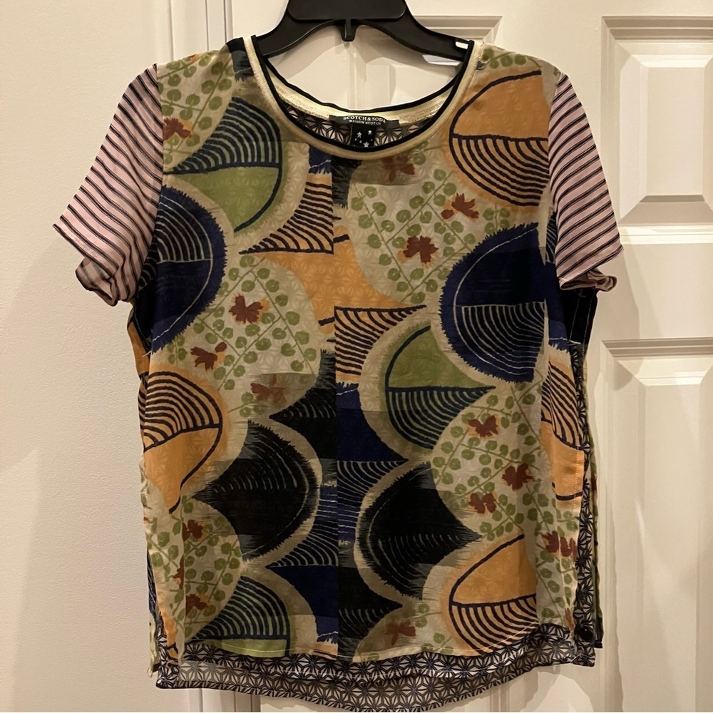 Women’s Anthropology Scotch & Soda Lightweight Double Layer Short Sleeve Top (S) - Picture 1 of 8